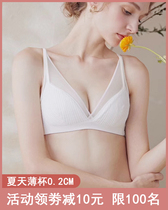 Lack of an underwear womens summer thin section incognito rimless small bra suit Ultra-thin bra girl bra cover breathable