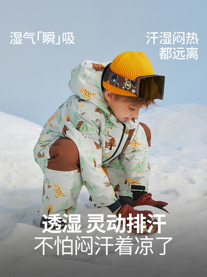 Nanend Nanen Children's Ski Suit Set, New Waterproof and Thickened Snowboard Clothing for Boys and Girls, Winter Ski Jacket and Pants