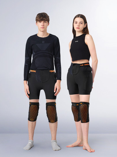 Nandn Ski Hip Protector, Inner Wear for Snowboarding, Women's Ski Knee Pads, Ski Wrist Guards, Anti-Fall Ski Protective Gear