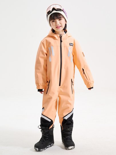 Nandn Children's Ski Suit for Boys, Professional Girls' Ski Equipment Set, Full Set of Snow Suit, One-Piece Style