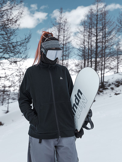 Nanen Fleece Jacket Ski Liner Warm Thickened Polar Fleece Cardigan Jacket Men's Outdoor Softshell Jacket Liner Women's Style