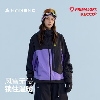 Nanen 25 New Model Single and Double Board Ski Jacket for Women, P Cotton Plaid Color-Blocking Warm Recco Ski Jacket for Men