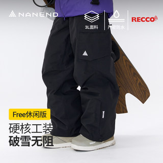 Nanen 25-Year-Old Single and Double Board Ski Pants for Women, 3L Lightweight Waterproof Professional Moisture-Wicking Work Pants for Men, Free Pants Style