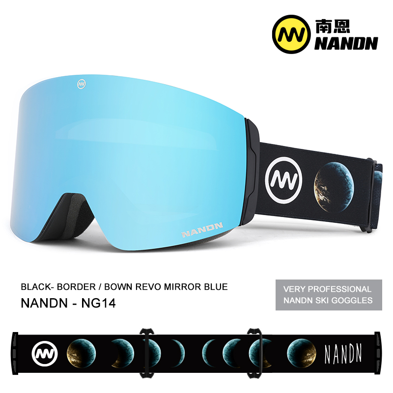 Nanen NANDN magnetic ski goggles large cylindrical double layer anti-fog goggles ski goggles NG14