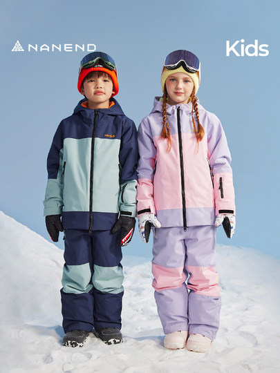 Nanend Kidsren's Ski Suit Set for Boys and Girls, Warm and Waterproof, Single and Double Board Ski Overalls, Ski Jacket