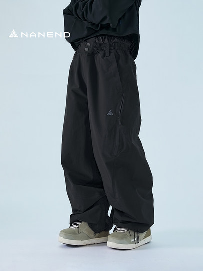 Nanen Single and Double Board Ski Pants for Women, 3L Fully Taped New Snow Pants, Waterproof, Wear-Resistant, Fleece-Lined, Men's Free Pants Style