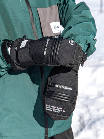 Nanen Kevlar Ski Gloves for Women with Built-In Wrist Guards, Waterproof, Finger-Separated, Professional Snowboard Gloves for Men, Snow Gloves