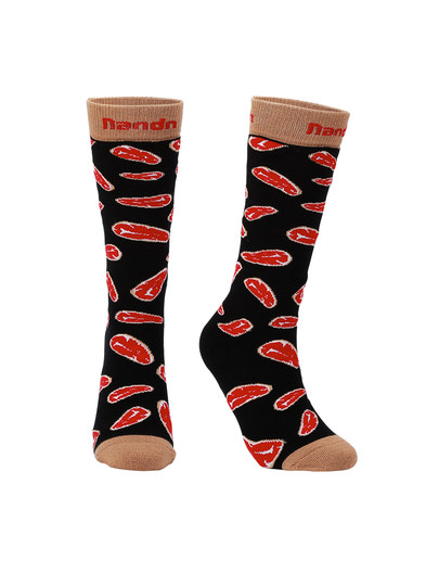 Nandn Outdoor Ski Long Socks for Men and Women, Wool Warm Thickened Sweat-Absorbent Patterned Long Socks, Quick-Drying