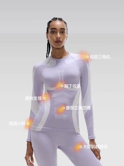 [Nanen & Awex Collaboration] Merino Wool Ski Quick-Dry Clothing Gradient Compression Knitzonex Women's Style