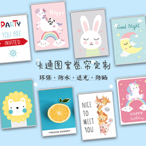 Childrens room bedroom blackout hand-pulled curtain sunscreen balcony cartoon roller shutter curtain bathroom free punching waterproof lift