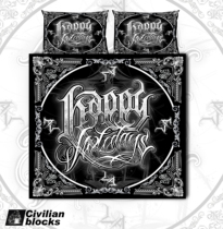 West Coast Chicano old school flower body word gangsta hardcore hip-hop dark bed four-piece set