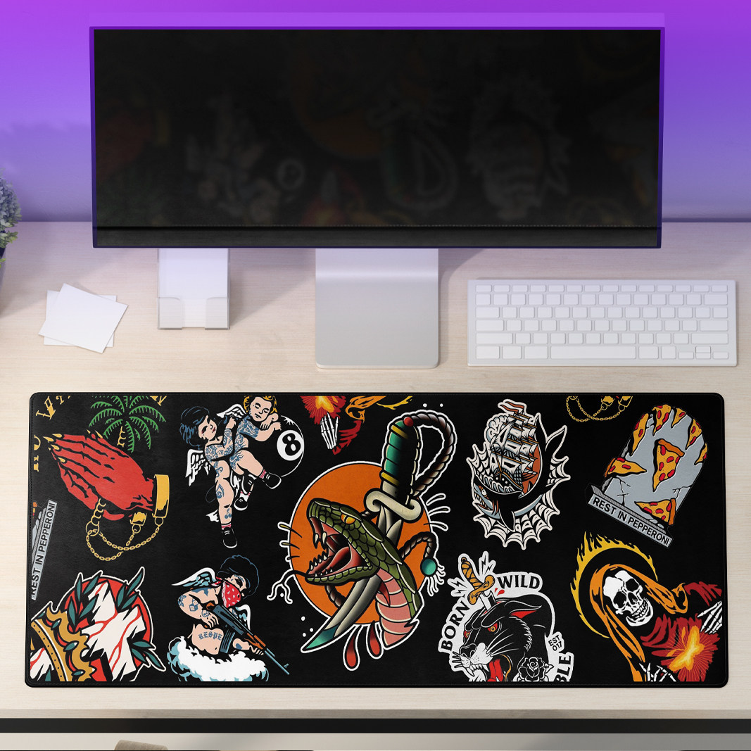 European and American old school new school hardcore hip-hop rap printing keyboard mouse pad 30*80cm
