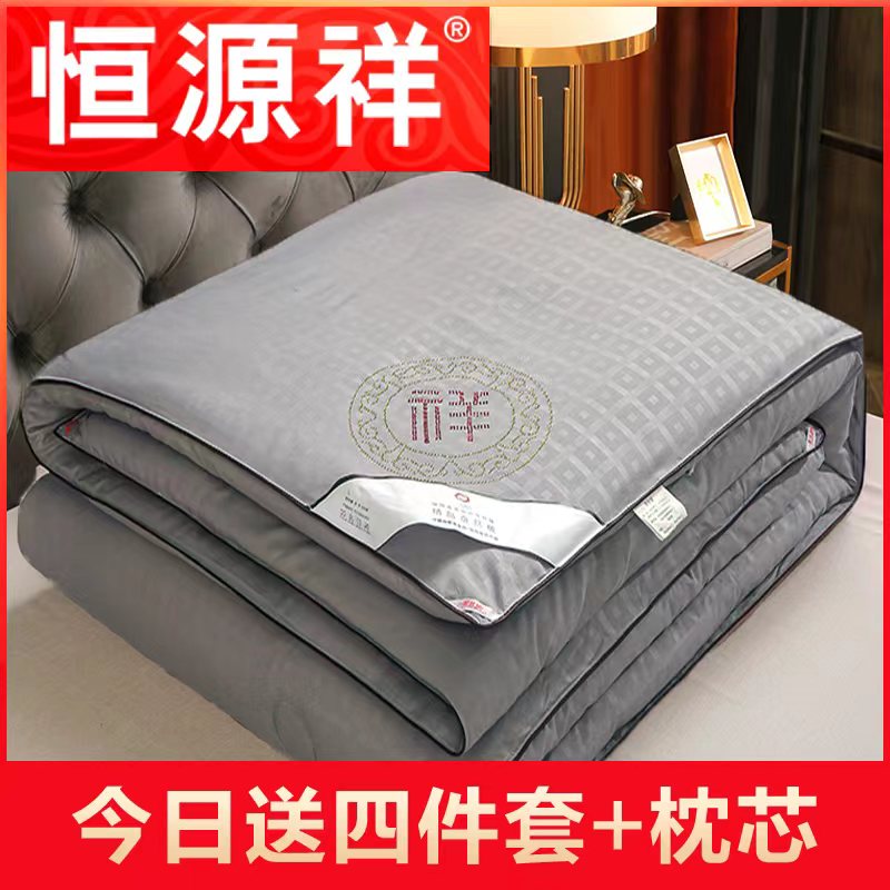 Hengyuanxiang silk quilt 100% mulberry silk spring and autumn thickened winter quilt core single and double student dormitory quilt full set