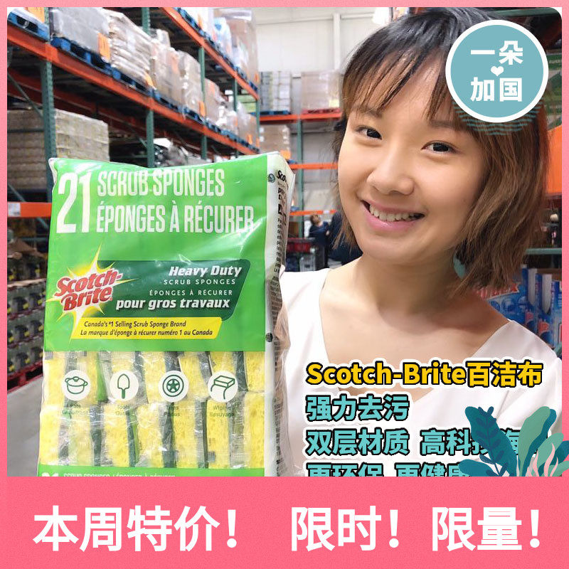 (A) Canada 3M scrub Scotch-Brite dishcloth kitchen brush sponge 21 pieces