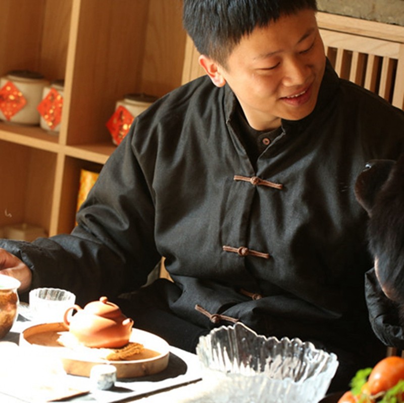 [Large Clump _2022] fifteen Old Silk Silk Scented Cloud Yarn Middle Style Clothing Stand Male Cotton Padded Jacket 94261