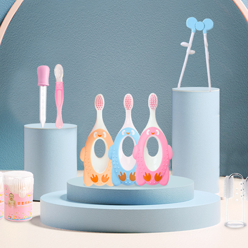婴儿儿童牙刷筷子用品细软毛乳宝宝牙刷高效清洁不伤乳牙硅胶牙刷