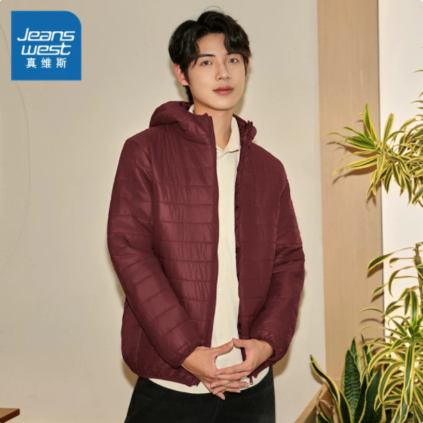 KEP真维斯男装2025冬季新款 潮牌时尚厚款长袖立领棉衣宽松外套男