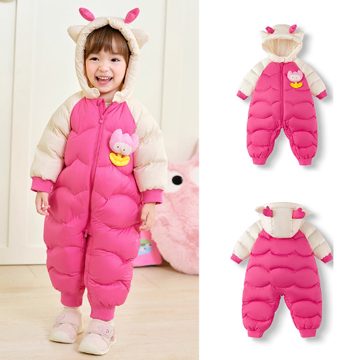 巴拉巴拉童装婴儿羽绒服新生儿连体衣宝宝衣服2025新款冬装哈衣萌
