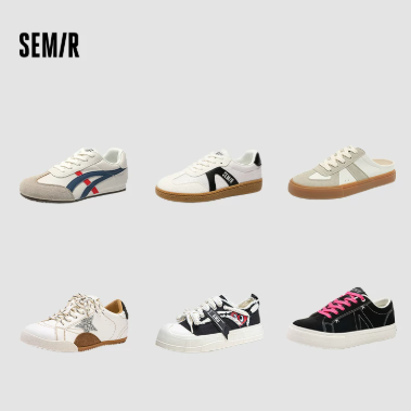 【超值购01】Semir女鞋板鞋夏季帆布鞋男鞋德训鞋百搭小白鞋子-TK