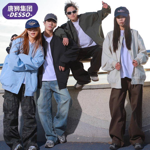 唐狮旗下Desso春秋潮牌美式休闲薄夹克男宽松风衣立领纯色外套12