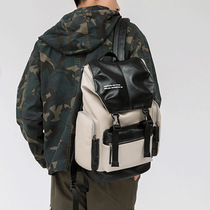 Hong Kong Real Leather Shoulder Bag Men Business Leisure Travel Package Large Capacity Backpack Fashion Trend Waterproof Book