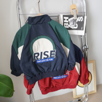 Boy Clothing Boy Foreign Air Autumn Dress Jacket Womens Jacket Zipped Jacket Zipped Blouse baby Han version Double Embroidered Blouse