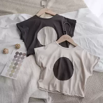 Baby cotton linen short sleeve T-shirt summer thin men and women Korean loose top 2021 new baby Summer