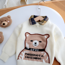 Childrens clothing Baby Bear sweater 2021 autumn and winter new men and women Ocean-air-knitted sweatshirt children loose wool sweater