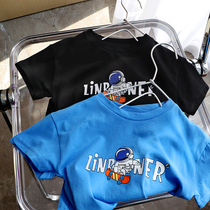 Three-three-sauce small bunk baby foreign air short sleeve T-shirt Summer thin section Children full cotton summer dress blouse child Compassionate Tide