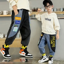 Boy jeans 2022 new ocean gas spring and autumn childrens tidal coolness CUHK childrens clothing spring clothing nets red fried street pants