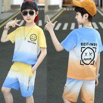 Boy Cool handsome summer clothing suit 2022 new wave handsome chic children summer style childrens short sleeves two sets of damp