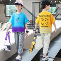 Boy Clothing Boy Summer Clothing Suit 2022 New Kids Wave Cool Summer Fried Street Short Sleeves Two Sets Wave Handsome TRENDY