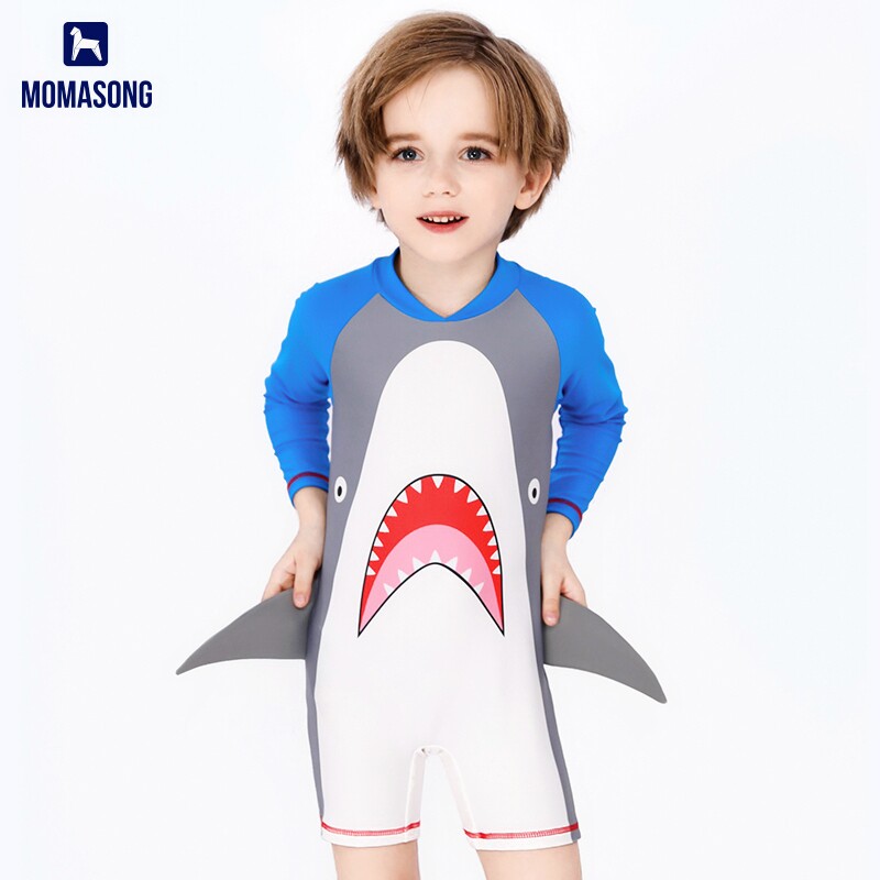 Momasong Children Swimsuit Boy Among Boys Conjoined Cute Baby Shark Swimsuit Boy Spa Swimsuit