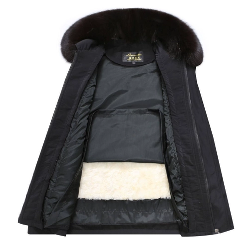 Хлопковое пальто мужчин в никелоде средней длины