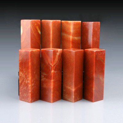2 * 8 red stone practice Zhangshan stone seal stone gold stone seal engraving seal material seal stone head engraving