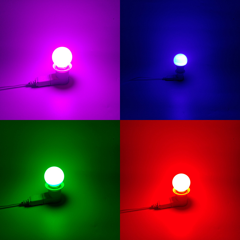 E27 Screw-Mount Colored Light Bulb Led Socket Lamp Warm White Yellow Blue Green Pink Orange Purple Red Light Small Night Lantern 220V Light Source