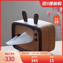 Fanhan solid wood cute tissue box creative ornaments home living room bedroom high-grade whole wood cartoon paper box