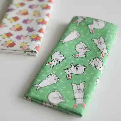 Rabbit Pansy ┊ natural time ┊ Japanese zakka rectangular cotton linen double-layer placemat original hand