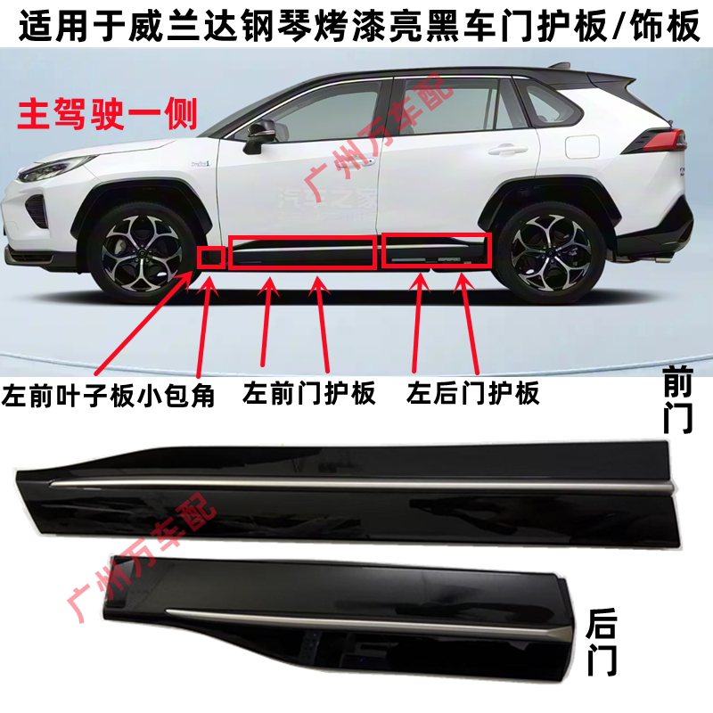 Suitable for Weilanda Car Door Trim Panels, Piano Gloss Black Door Guard Panels, Painted Glossy Door Anti-Collision Panels, Side Guards, and Lower Skirts Suitable for Weilanda Car Door Trim Panels, Piano Gloss Black Door Guard Panels, Painted Glossy Door Anti-Collision Panels, Side Guards, and Lower Skirts