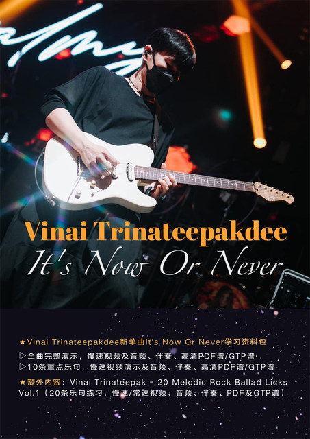 VinaiTrinateepakdee-It'sNowOrNever electric guitar teaching video accompaniment