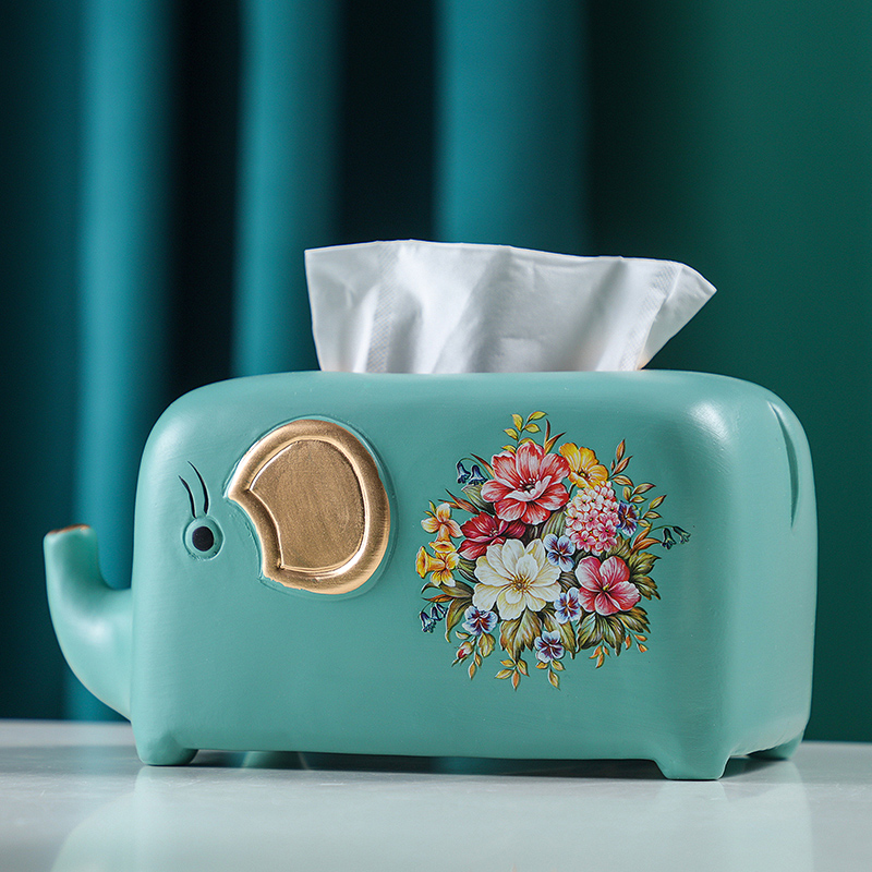 European style ceramic tissue box, living room decoration, paper drawer, creative European style luxury living room, tea table,