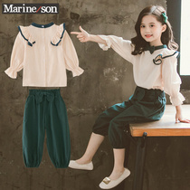  Girls spring and Autumn net red suit 2021 new Zhongda childrens childrens autumn little girl Western princess clothes