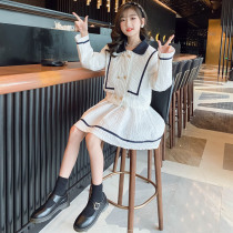 Girls dress early autumn college style dress 2021 spring and autumn dress new big childrens foreign princess clothes