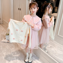 Womens clothing autumn Net red dress 2021 Spring and Autumn new childrens knitted cardigan foreign dress tide