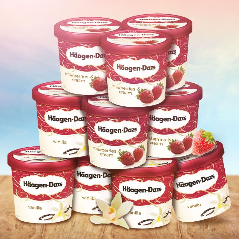 法国原装进口！87g*10杯 Haagen-Dazs/哈根达斯 冰淇淋