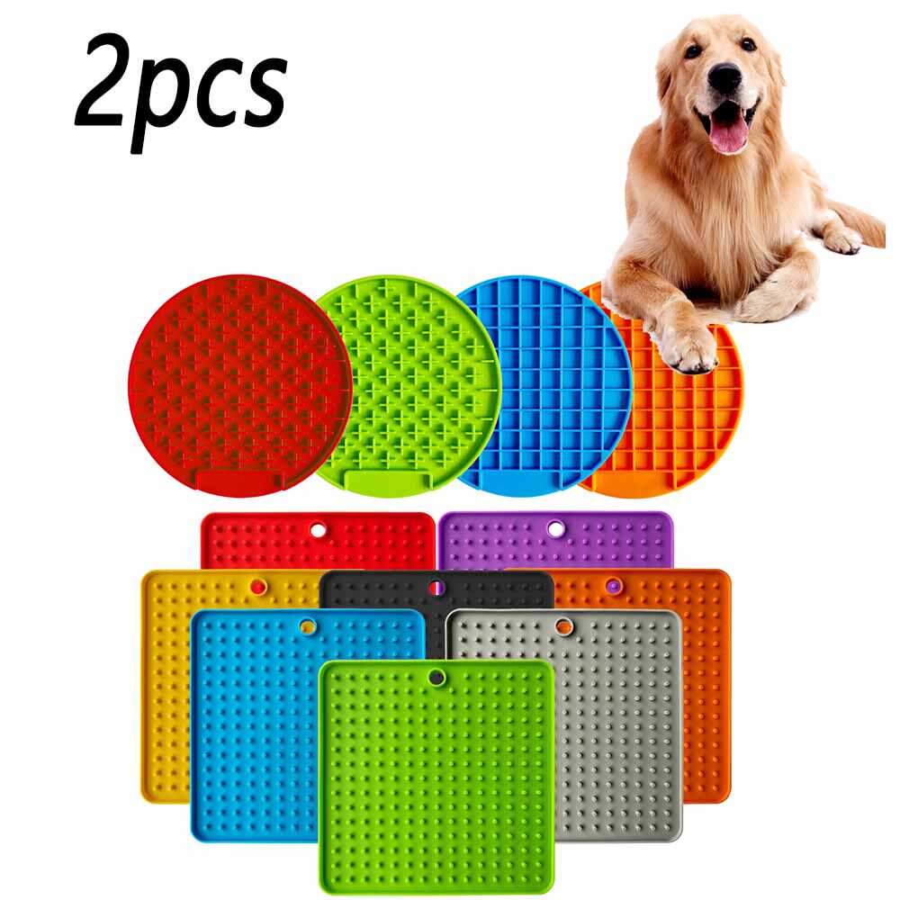 2pcs Lickimat Bowl for Dogs Pet Slow Feeder Anxiety Dog Food