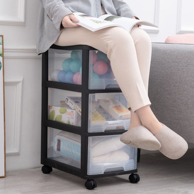 Household drawer toy storage cabinet artifact thickened plastic finishing box Snack storage cabinet Transparent clothes box