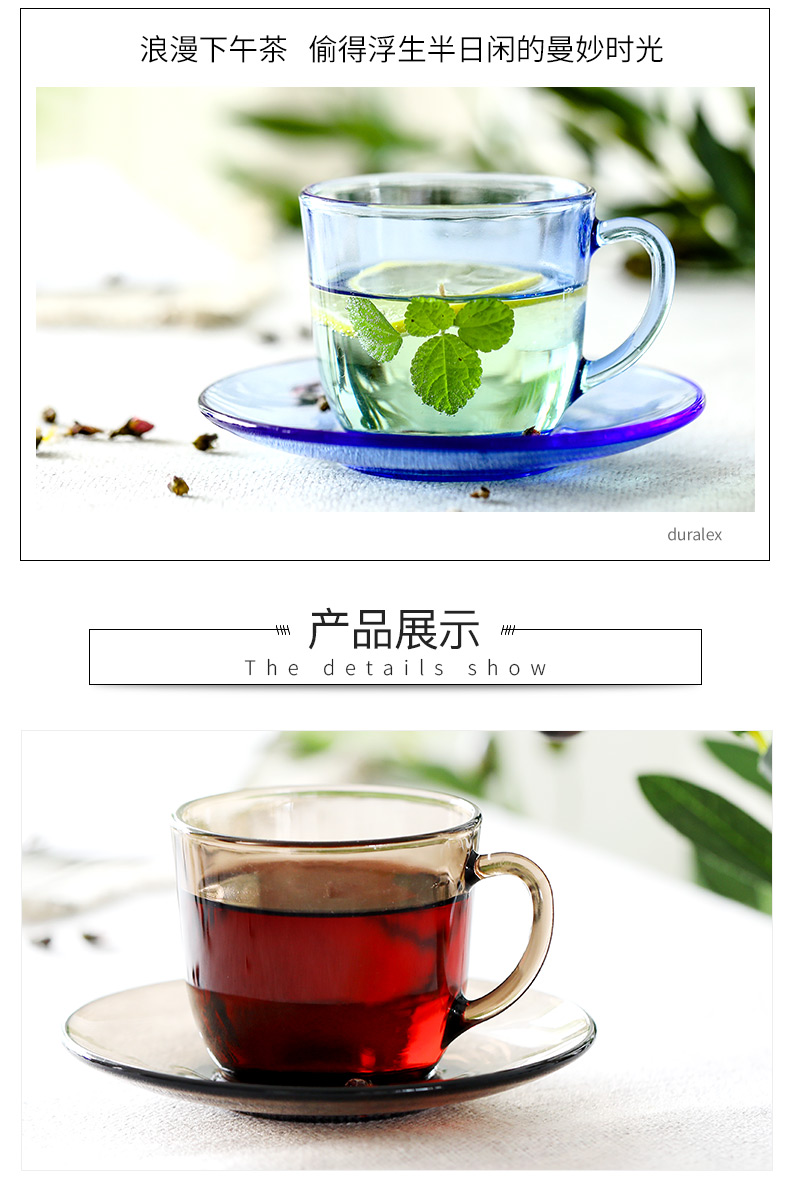 DURALEX Ly trà thủy tinh Doris và đĩa đặt tách trà chiều tiếng Anh - Cà phê phin cafe đẹp