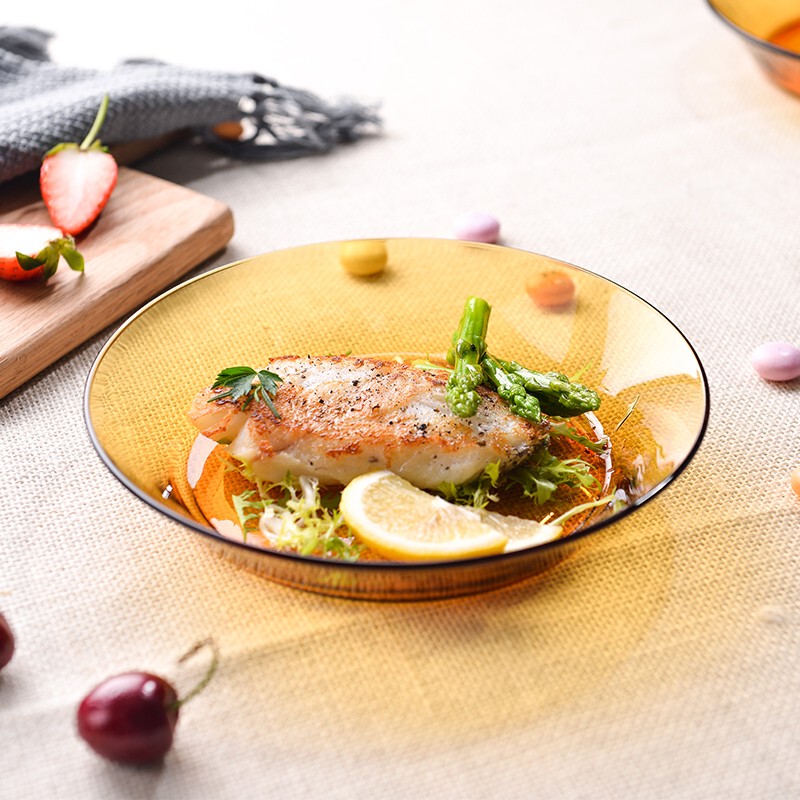 Duralex Imported Tempered Glass Dish, Stylish Household High-Value Dinner Plate, Deep Plate, European-Style Tableware
