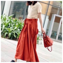 Exception 19 blue pattern dyeing process cotton and linen fiber suspender skirt orange red skirt A119-I1K01 original 2899